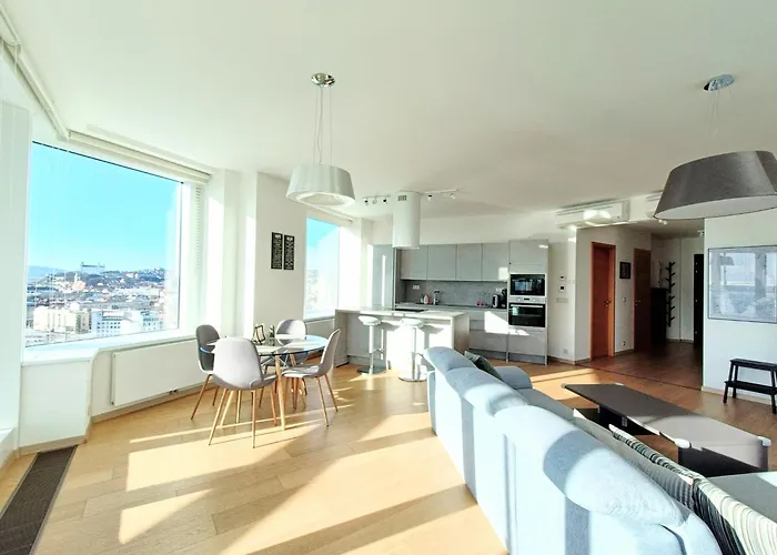 Sag Panorama Apartment 3 Rooms 19Th Floor Great View Free Parking